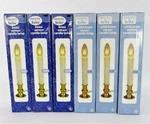 Lot 6 Merry Brite 8.8" White, Brass Sensor Candle Light Auto On/off Candolier. Fixed Price $21.59.