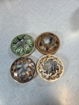 Lot Of 4 Christmas Themed Yankee Candle Illuma-lid Jar Toppers Retired. Fixed Price $25.00.