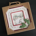 Winter Cabin Scene Ceramic Wall Plaque Hanging 5IN Snowy Treasures. Fixed Price $18.99.