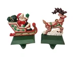 Vtg Midwest Of Cannon Falls Santa Reindeer Mantel Hook Stocking Holder Hangers. Fixed Price $65.00.
