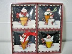 Susan Winget, Christmas Snowman Trays 4 Each. Fixed Price $34.44.