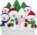 Snowmen Family 6 People Personalized Christmas Ornament. Fixed Price $18.25.
