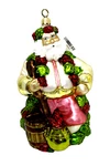Poland Blown Glass Ornament Hand Painted Santa 7" Vtg Dillards. Fixed Price $16.99.