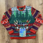 Ugly Christmas Sweater Deer With Beer Graphic Pullover Holiday Fun Size Large. Fixed Price $20.00.
