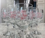 Christmas Wine Glasses Water Goblets Ho & Snowflakes 11.5 Oz Lot Of 6 New. Fixed Price $20.00.