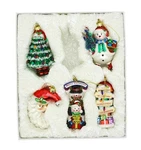 Kurt Adler Noble Gems Glass Traditional Christmas Ornament Set Of G1533. Fixed Price $323.00.
