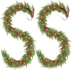 9FT Christmas Norfolk Pine Garland 2PCS With Lights For Holiday Decor. Fixed Price $136.99.