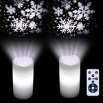 Flameless Christmas Candles Snowflake Projector Battery Led Lights. Fixed Price $34.18.