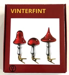Set Of 3 Ikea Vinterfint Mushroom Christmas Decorations Holiday Clip 4" Glass. Fixed Price $28.49.
