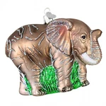 Old World Christmas Large Elephant Ornament Raised Trunk Sacred 12159. Fixed Price $27.99.