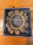 New Pottery Barn Gilded Pinecone Napkin Rings, Set Of 4. Fixed Price $19.99.
