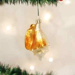 World Christmas Golden Seashell Glass Nautical Ornament 12178. Fixed Price $13.88.