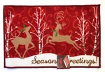 St. Nicholas Square Fancy Deer 20 X 30" Rug Mat Art Deco Swirls Leaping Stag. Fixed Price $11.95.