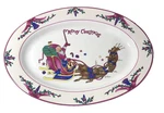 Gei Santa Merry Christmas Oval Platter New With Tags 14". Fixed Price $11.00.