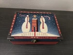 Vintage Handpainted Wooden Christmas Card Box, Snowman, Star Light Bright, 5X7". Fixed Price $18.75.