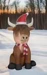 New Holiday Time Highlander Cow 3.5 Ft. 1.07 Tall Xmas Airblown Inflatable. Fixed Price $40.20.