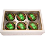 Kurt Adler Ornaments For Christmas Tree, Green/red/gold Fleur Balls, 80 Mm. Fixed Price $36.47.