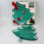 Indiana Glass Evergreen Serving Tray Christmas Tree Shaped Holiday Classic Box. Fixed Price $24.50.