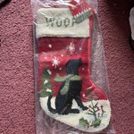 Glitzhome Handmade Hooked Dog Christmas Stocking. Fixed Price $19.99.