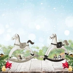 Pre-order Gerson 8.27"L Hand Carved Wood Holiday Rocking Horse Set 2793720. Fixed Price $18.90.