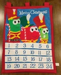 Veggietales Advent Calendar Cloth Countdown To Christmas 24 Pockets 22"X 15". Fixed Price $22.50.