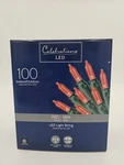 Celebrations Red Led String Light Indoor Outdoor 100 Ct Patio Christmas 24 Ft. Fixed Price $7.99.