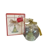 Lenox Wonder Ball Lit Tree Ornament Green Glass Gold Bow Snowflake 4.75 Boxed. Fixed Price $26.00.