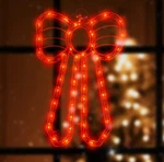 Lamphome 16" 50 Lighted Red Bow Window Silhouette Christmas Decoration. Fixed Price $22.99.