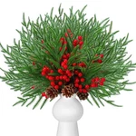 Hydren 20 Pcs Christmas Artificial Norfolk Pine With Cone And Berry, 17 Inche.... Fixed Price $97.99.