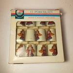 Vintage 12 Mini Candle Holders Santas World Kurt Adler Ceramic Christmas. Fixed Price $14.95.