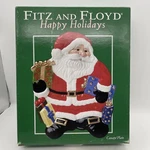 Fitz & Floyd Ceramic Christmas Santa Cookie Dish Canape Plate 2004. Fixed Price $14.39.