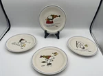 Hallmark Christmas Peanuts Snoopy & Woodstock Winter Dessert Plate Set. Fixed Price $38.00.