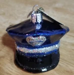 Old World Christmas Police Officers Cap Hand Blown Glass Ornament New Blue Hat. Fixed Price $13.99.