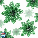 Wironlst 24 Pieces Glitter Poinsettia Flowers Christmas Tree Ornaments, Glitz. Fixed Price $20.00.