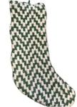 Wondershop 20" Fuzzy Green And White Knit Chevron Pattern Xmas Stocking. Fixed Price $5.00.