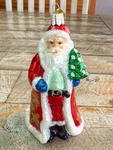 World Christmas Glistening Golden Santa Glass Ornament 5. Fixed Price $16.95.
