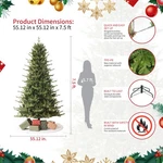 Fraser Slim Fir 7.5FT Christmas Tree Pre-lit W/ 3429 Branch Tips 792 Light Decor. Fixed Price $218.90.