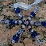 Blue Clear Glass Acrylic Beaded Snowflake Hanging Christmas Bauble Ornament. Fixed Price $20.99.