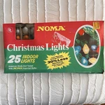 Noma Christmas Lights 25 Indoor Retro Large Bulbs Multi-colored Solids Vtg Work. Fixed Price $38.00.