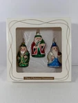 Handcrafted Blown Glass Christmas Ornament Set Of 3 Claus Santas. Fixed Price $22.38.