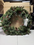 National Tree Company 36 In Pre-lit Crestwood Spruce Artificial Christmas Wreath. Fixed Price $50.00.