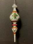 Finial Glass Christmas Ornament Raz Imports 10" Holly Leaf Sparkly Embellished. Fixed Price $14.00.