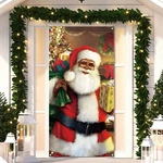 Vohado African American Christmas Door Cover Black Santa Claus Xmas Winter.... Fixed Price $14.76.