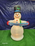 8FT Gemmy Airblown Inflatable Prototype Christmas Snowman With Sign #85497-2. Fixed Price $116.75.
