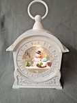 Gerson Christmas Globe Water Lantern Lighted White Clock Snowman 9. Fixed Price $32.95.