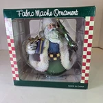 Vintage Fabric Mache Santa Claus Ornament With Box Swc Bentonville Ar. Fixed Price $24.99.