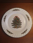 Set Of 2 Christmas Village 10.5 In. Dinner Plates Tree New. Fixed Price $10.50.