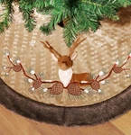 Valery Madelyn 48-IN Woodland Christmas Tree Skirt 3D Reindeer Faux Fur Trim. Fixed Price $39.99.
