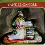 Yankee Candle Exclusive Blown Glass Tiny Snowbrite Christmas Ornament. Fixed Price $10.00.