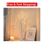 Adjustable Birch Tree Lamp With Led Lights - Perfect For Indoor Festivities. Fixed Price $28.77.